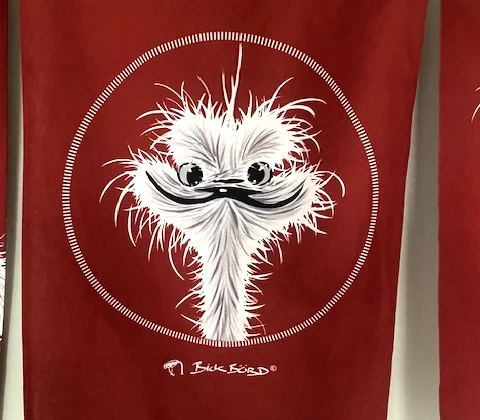 Bick Börd Geschirrtücher in rot mit weissem Bick Börd Aufdruck.