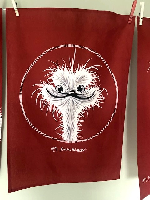 Bick Börd Geschirrtücher in rot mit weissem Bick Börd Aufdruck.